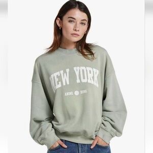 Anine Bing Sage Green New York Sweatshirt